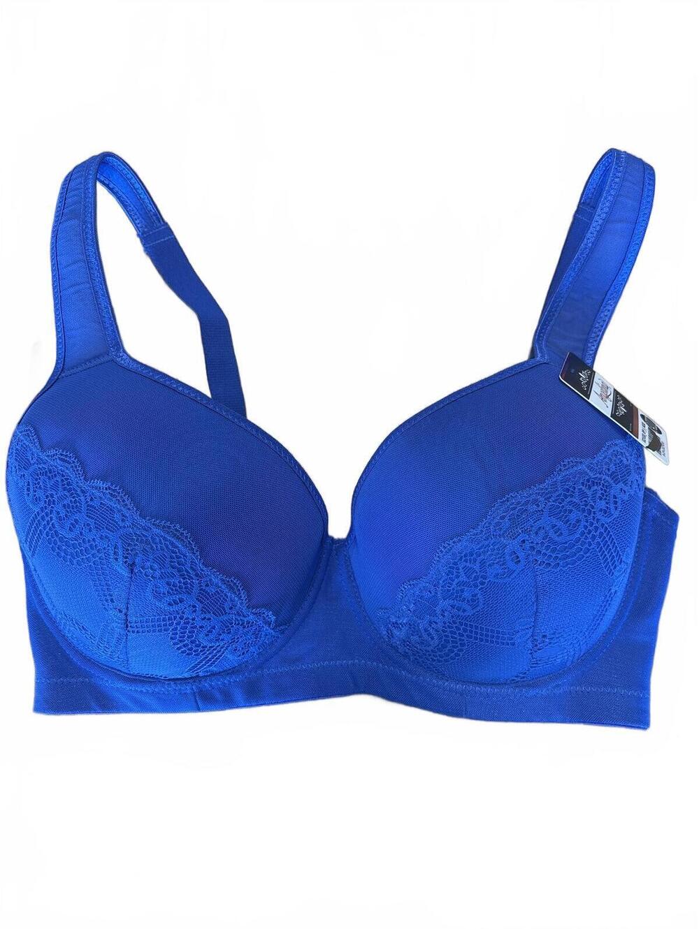 New Angelina Blue Lace Detail Bra 34DDD Womens Ladies